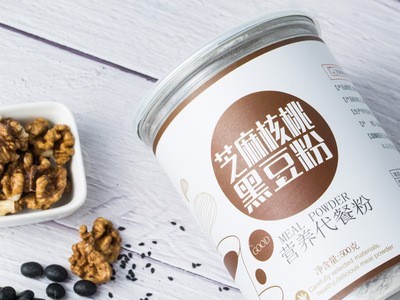 芝麻核桃黑豆粉冲饮即食营养五谷早餐代餐粉oem贴牌黑芝麻糊粉图4