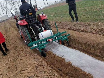 地膜机农用四轮拖拉机带覆膜机薯类铺膜机根茎类农作物盖膜机图5