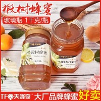 椴树蜂蜜1kg玻璃瓶装 成熟土蜂蜜厂家现货批发贴牌oem代工