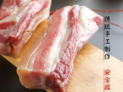 风干腊肉1斤500克江西非烟熏农家土猪日晒五花腊味咸肉图2