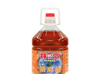 【推荐】供应传统压榨亚麻食用油4.5L×4 健康胡麻油纯亚麻油图5