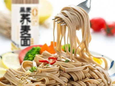 日式黑麦荞麦面0脂肪乔麦面脱减卡低钠盐粗粮快煮挂面冷面凉面纯图2