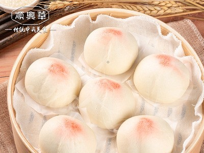 速冻寿包 生日祝寿宴席莲蓉馅寿包子 传统早餐糕点面食包子批发图3