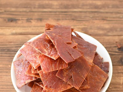 靖江特产食品猪肉铺老字号原味双鱼牌经典大袋猪肉脯干自然片308g图4