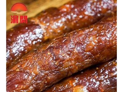 源头厂家直供风干麻辣香肠烟熏香肠重庆四川风味餐饮批发微商腊肠图2