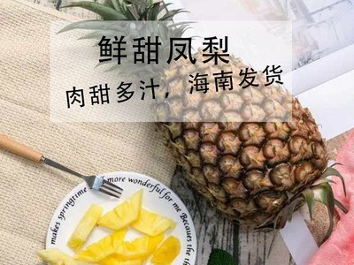 海南香甜浓郁凤梨小菠萝包邮新鲜水果菠萝海南金钻凤梨厂家批发图3