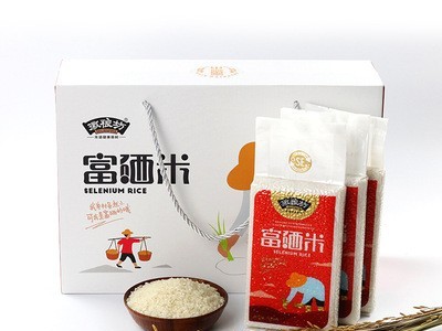 富硒大米礼盒装 企业中秋福利粮油农产品长粒香大米4斤装富硒米图5