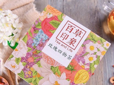 玫瑰女人茶组合袋泡花茶150g女士玫瑰四物茶抽屉式礼盒包装可OEM图4