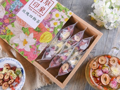 玫瑰女人茶组合袋泡花茶150g女士玫瑰四物茶抽屉式礼盒包装可OEM图3