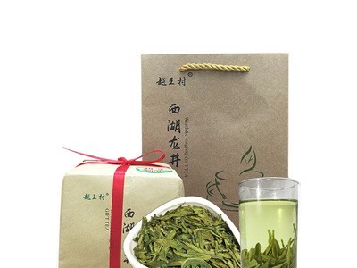 绿茶新茶2021浙江杭州龙井250g牛皮纸包装明前龙井茶绿茶厂家直销图2