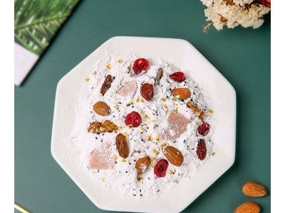 真嗨森桂花坚果藕粉网红纯莲藕粉坚果水果冲饮泡代餐营养罐装600g图4
