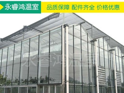 【温室大棚】厂家定制纹络式玻璃花卉连栋蔬菜蘑菇绿植温室大棚图4