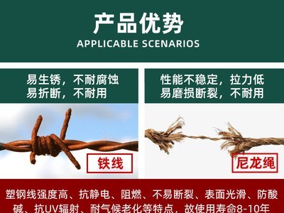 塑钢线聚酯黑托膜线幕葡萄架线薄膜大棚葡萄架聚酯托幕线聚酯线图2