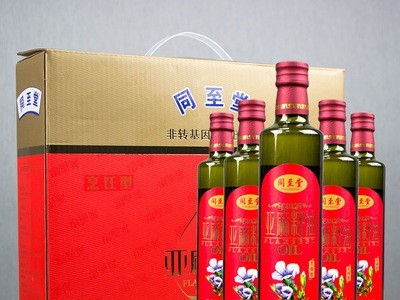 同至堂 冷烹俩用亚麻籽油500ML礼盒装 冷榨一级亚麻籽油 厂家直销图2