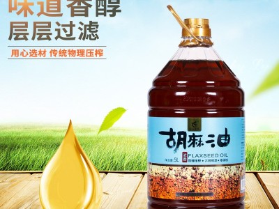 5L浓香胡麻油 超市桶装一件代发食用植物油 家用胡麻油现货批发图3
