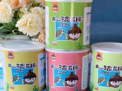 任阿三芝麻夹心海苔即食紫菜零食4罐一件代发阿三夹心海苔脆图5
