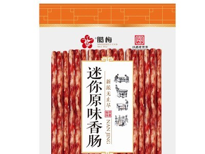 腊梅小香肠90g特产美食广式甜味火锅烧烤烤肠批发迷你细腊肠香肠图5
