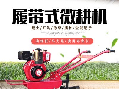 手推链轨式微耕机 履带式小型田园管理机 汽柴油施肥播种机微耕机图4