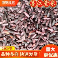 新货五谷杂粮墨江紫米 血糯大米紫糯米 长粒江米杂粮批发25kg