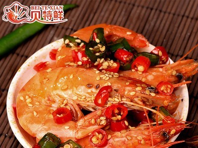 贝特鲜麻辣贵妃大虾海鲜零食即食熟食罐装水产虾威海特产厂家定制图3