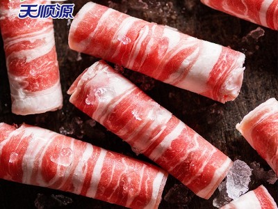 天顺源精选肥羊肉片1kg清真火锅食材羊肉卷批发货源充足图2