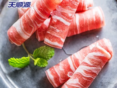 天顺源精选肥羊肉片1kg清真火锅食材羊肉卷批发货源充足图3