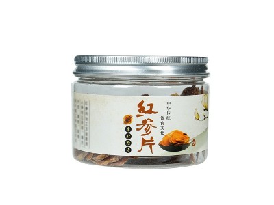原产地货源六年红参中片250g/罐 长白山红参片人参切片泡茶水图5