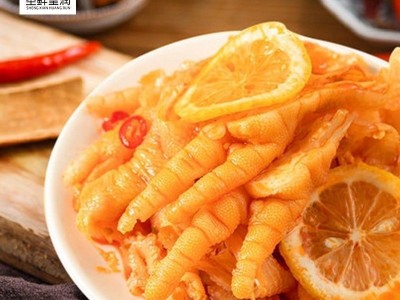 柠檬酸辣藤椒香辣无骨鸡爪 开袋即食网红小吃 餐饮冷盘脱骨鸡爪图5