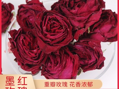 玫瑰花茶 云南2022头水墨红玫瑰微波干烤干花冠冻干玫瑰产地批发图2