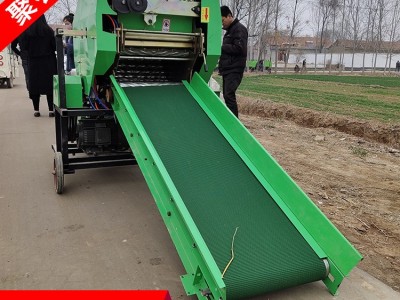 全自动秸秆打捆包膜一体机 养殖秸秆捡拾粉碎打捆机黄储打包机图4