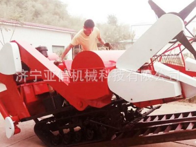 谷子稻麦联合收割机 微型全喂入式稻麦联合收割机可自动装袋图5