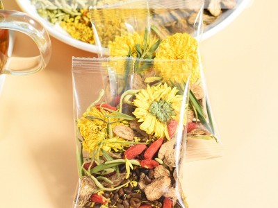 菊花决明子茶 熬夜养甘茶 金银花枸杞牛蒡根桂花茶 组合花茶代发图2