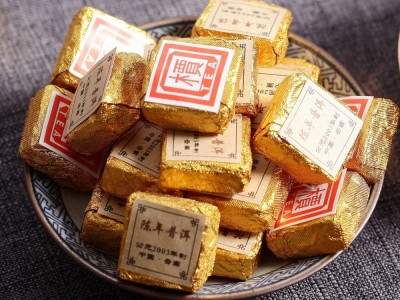 批发普洱小沱茶熟茶云南2003小金砖熟茶叶 迷你小沱500克檟字方砖图2