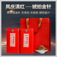 琥珀金针滇红茶云南滇红大金针凤庆金丝金芽晒红蜜香茶叶罐装150g