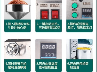 YG10小型花生芝麻榨油机油坊家用榨油机商用大型全自动螺旋榨油机图5