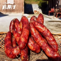 湘西特产正宗木房子品牌烟熏香肠腊肠肥瘦均匀瘦肉条厂家直销批发