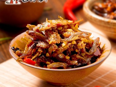 湖南特色食品 毛阿婆香辣海鲜小鱼仔 散装小鱼干下饭菜批发零售图3
