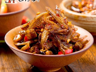 湖南特色食品 毛阿婆香辣海鲜小鱼仔 散装小鱼干下饭菜批发零售图4