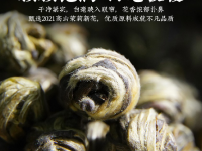 批发茉莉花茶茉莉龙珠浓香型花茶耐泡2022新茶茉莉龙珠罐装100g图2