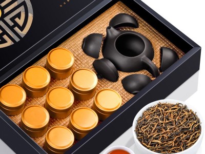 批发金骏眉浓香茶叶2021新茶蜜香型武夷桐木关红茶礼盒装带茶具图2