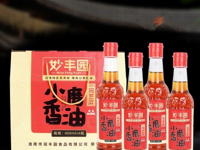 妙丰园古法石磨香油 芝麻油 味道香醇 400ml 瓶装礼盒装图4