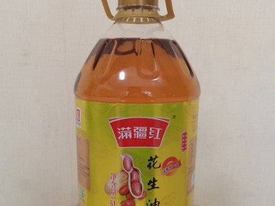 厂家供应现货多款可选 醇香 满疆红浓香型压榨花生油5L图2