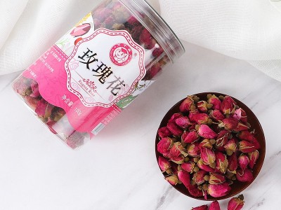 玫瑰花茶 批发瓶装花茶重瓣平阴干玫瑰花茶罐装组合花草茶图2