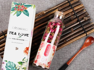 瓶装花茶玫瑰花茶茉莉花组合 花果茶礼盒装批发金银花茶图3
