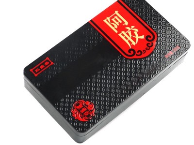 山东东阿鲁记 纯阿胶片阿胶块批发500g驴皮原块自熬阿胶糕铁盒装图5