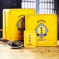 福鼎茶老白茶2022年寿眉小饼干铁罐茶叶礼盒装小方片小茶饼500g
