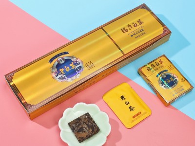 福鼎白茶老白茶饼干茶(小方块条装）烟盒装一条150克装直播带货茶图3
