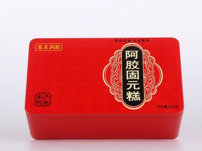 山东阿胶膏阿胶固元糕批发东阿厂家铁盒装500g克红枣枸杞味阿胶糕图2