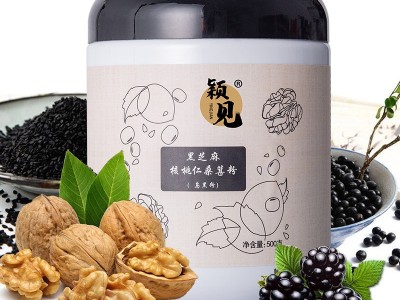 黑芝麻糊核桃桑葚黑豆粉早餐代餐粉黑芝麻粉黑芝麻糊500g图1