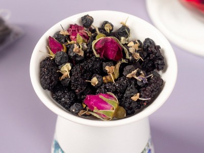 黑果枸杞桑葚玫瑰茶120g盒装绿金家园抖音同款花茶养生茶玫瑰批发图2